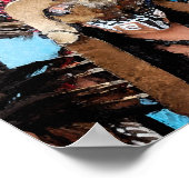 Mayan Dancer-Male （水彩） ポスター (角)