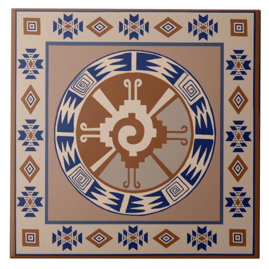 Mayan Hunab Ku Celestial Ceramic Tile タイル (正面)