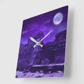 Mayan Ruins | Tulum Mexico スクエア壁時計 (傾斜)