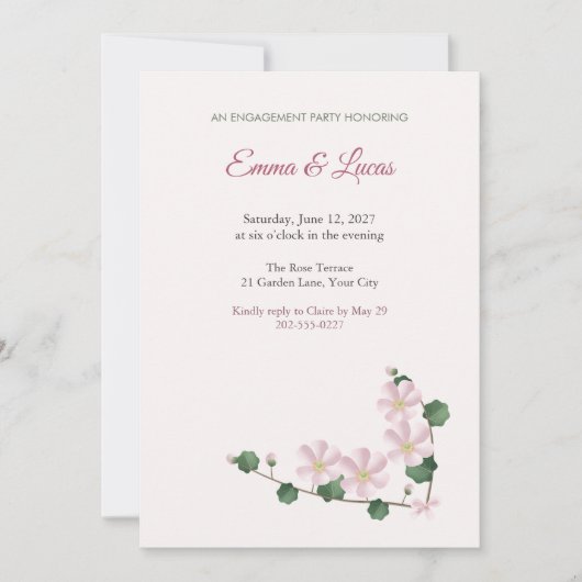 Mayapple Blossom Engagement Party Invitation 招待状 (正面)