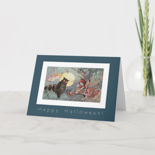 Maybankによる怖いフクロウと妖精 – Halloween カード (正面)