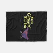 Maybe Cussin Will Help Funny Chicken フリースブランケット (正面(横))