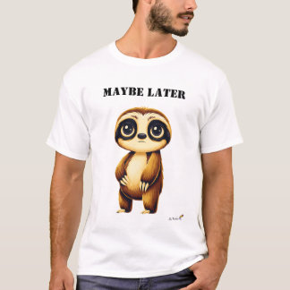 Maybe Later Funny Sloth T-Shirt Tシャツ