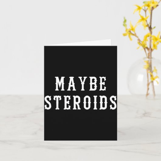 Maybe Steroid Funny Bodybuilding Weightlifting Gym カード (黄色い花)