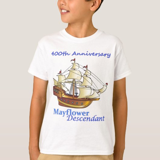 Mayflowerの子孫の帆船記念日 Tシャツ (正面)
