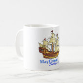 Mayflowerの子孫の帆船 コーヒーマグカップ (正面左)