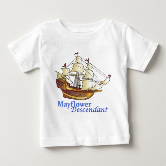 Mayflowerの子孫の帆船 ベビーTシャツ (正面)