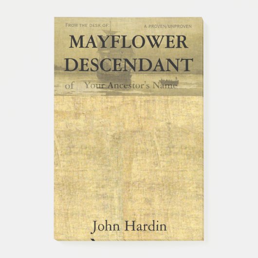 Mayflowerの子孫の机から ポストイット (正面)