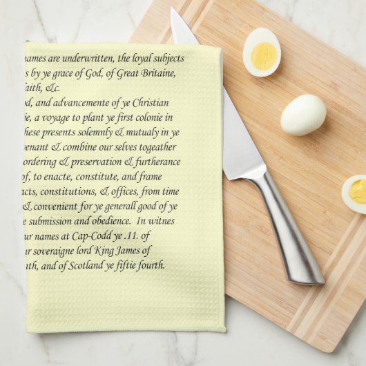 Mayflowerの巡礼者の父-コンパクトの署名 キッチンタオル (四つ折り)