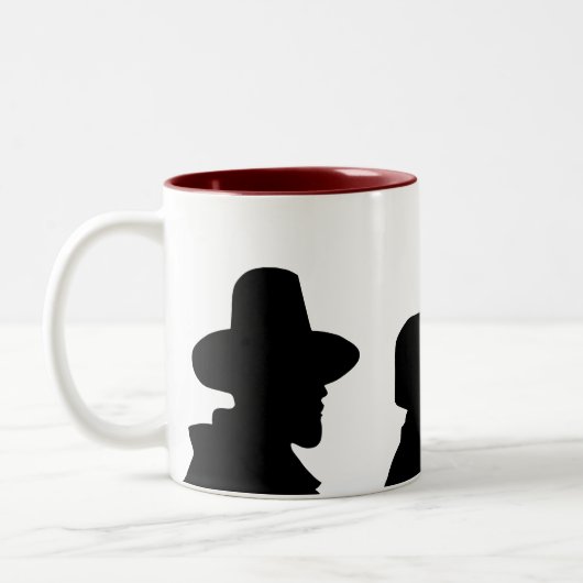 Mayflowerの巡礼者家族のマグ ツートーンマグカップ (左)