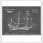 Mayflower – 船舶設計図プランPD シール (シート)
