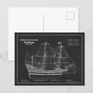 Mayflower – 船舶設計図プランPD ポストカード
