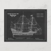 Mayflower – 船舶設計図プランPD ポストカード (正面)