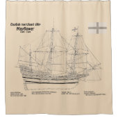 Mayflower – 船舶設計図プランSD シャワーカーテン (正面)