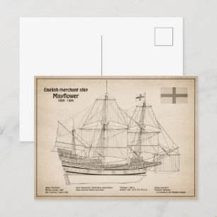 Mayflower – 船舶設計図プランSD ポストカード