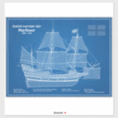 Mayflower - Ship Blueprint Plans ABD シール (シート)