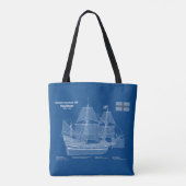 Mayflower - Ship Blueprint Plans ABD トートバッグ (裏面)
