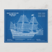 Mayflower - Ship Blueprint Plans ABD ポストカード (正面)