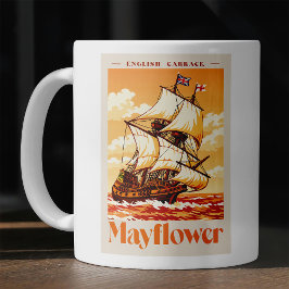 Mayflower Ship Vintage English Carrack Poster Art コーヒーマグカップ