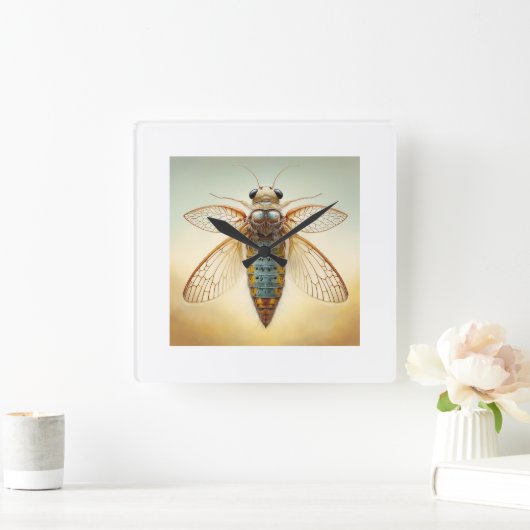 Mayfly Ephemeroptera 060624IREF106 - Watercolor スクエア壁時計 (ホーム)