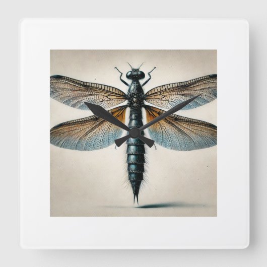 Mayfly in Watercolor and Ink 290824IREF243 - Water スクエア壁時計 (正面)