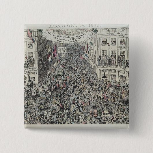 Mayhewの素晴らしいExhibiton、ロンドン1851年 缶バッジ (正面)