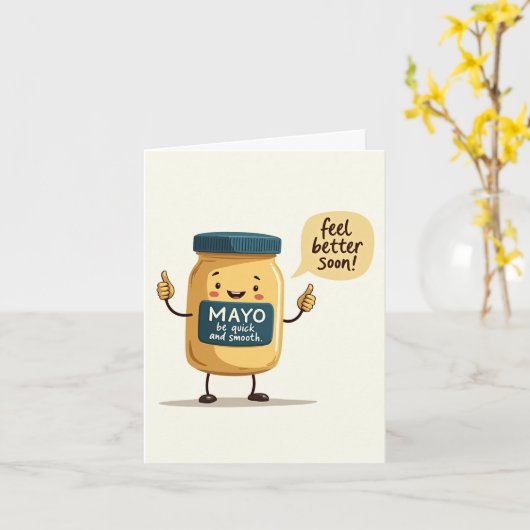 Mayo Recovery - Funny Get Well Soon Card カード (黄色い花)