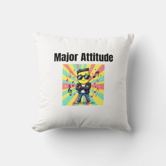 Mayor Attitude - Cool Confident Kid Cartoon with S クッション (正面)