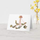 Maypoleのまわりのリス カード (黄色い花)