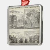 Maywood、クック郡、イリノイの眺め メタルオーナメント (左)