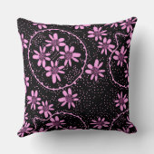 Mazフローラバブル水玉模様ブラックピンク クッション (裏面)