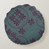 Mazフローラ泡ポルカほこりっぽい海藻ナス ラウンドクッション (裏面)