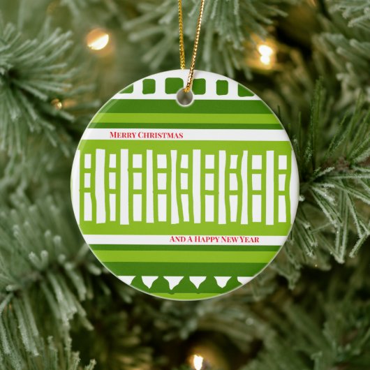 MAZ ストライプ リブ編みパターン 079 クリスマス セラミックオーナメント (ツリー)
