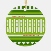 MAZ ストライプ リブ編みパターン 079 クリスマス セラミックオーナメント (正面)
