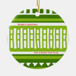 MAZ ストライプ リブ編みパターン 079 クリスマス セラミックオーナメント