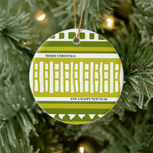 MAZ ストライプ リブ編み パターン 081 クリスマス セラミックオーナメント (ツリー)