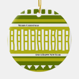 MAZ ストライプ リブ編み パターン 081 クリスマス セラミックオーナメント