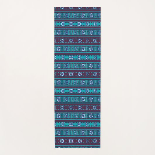 MAZ Floral Striped Ribbed Knitting Pattern 026 ヨガマット (正面)