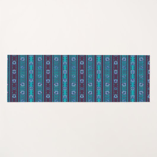 MAZ Floral Striped Ribbed Knitting Pattern 026 ヨガマット (正面(横))