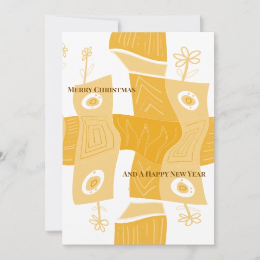 MAZ Noughts & Wavy Squares Check Ab 7a Christmas シーズンカード (正面)