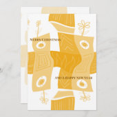 MAZ Noughts & Wavy Squares Check Ab 7a Christmas シーズンカード (正面/裏面)