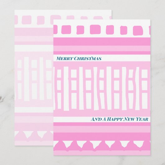 MAZ Striped Ribbed Knitting Pattern 039 Christmas  シーズンカード (正面/裏面)