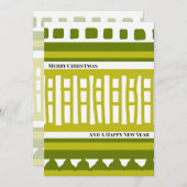 MAZ Striped Ribbed Knitting Pattern 081 Christmas  シーズンカード (正面/裏面)