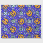 Mazal Tovおよび花の星とのSiman Tov ラッピングペーパー (フラット)