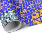 Mazal Tovおよび花の星とのSiman Tov ラッピングペーパー (ロールコーナー)