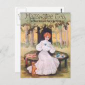 Mazawatteeの茶パグの郵便はがき ポストカード (正面/裏面)