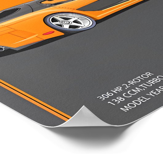 Mazda RX-7 FD3S 2-Rotor Specs ポスター (角)