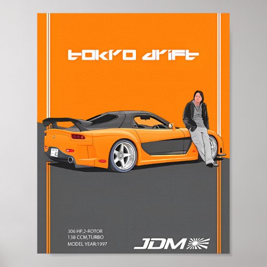 Mazda RX-7 FD3S 2-Rotor Specs ポスター (正面)