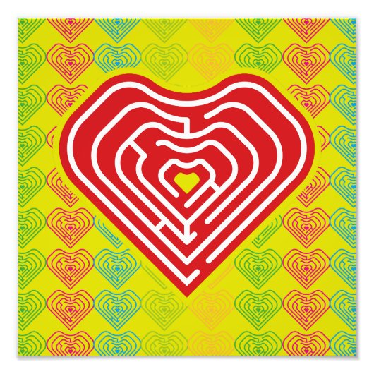 MAZE LOVE HEART BY MASANSER PIXELAT フォトプリント            (正面)