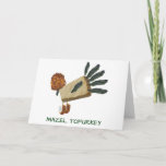 Mazel Tofurkey Thanksgivukkahの野菜の挨拶状 シーズンカード<br><div class="desc">あなたの生命のユダヤ人のベジタリアンのためのThanksgivukkah完全なカード。</div>